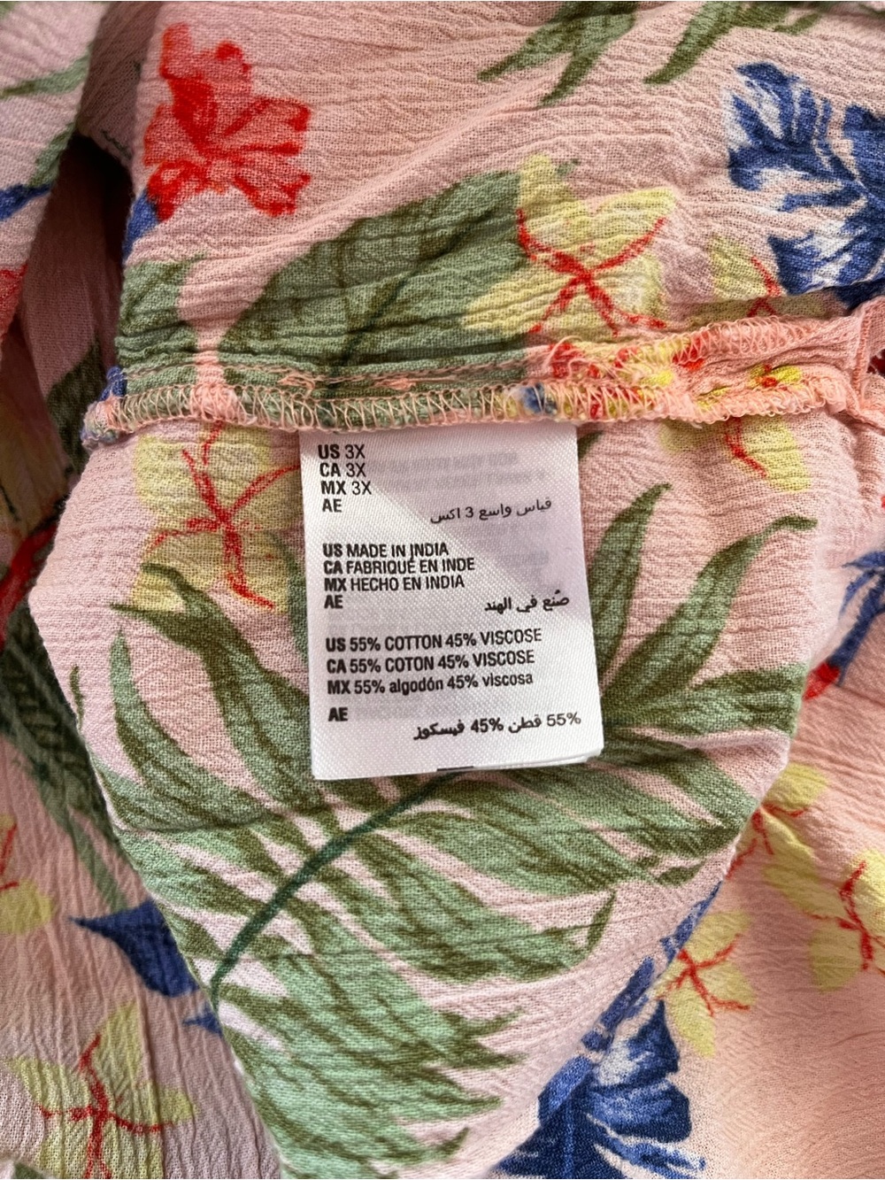 Style & Co. Pink Tropical Floral Button-Down Shirt 3X - Picture 8 of 10